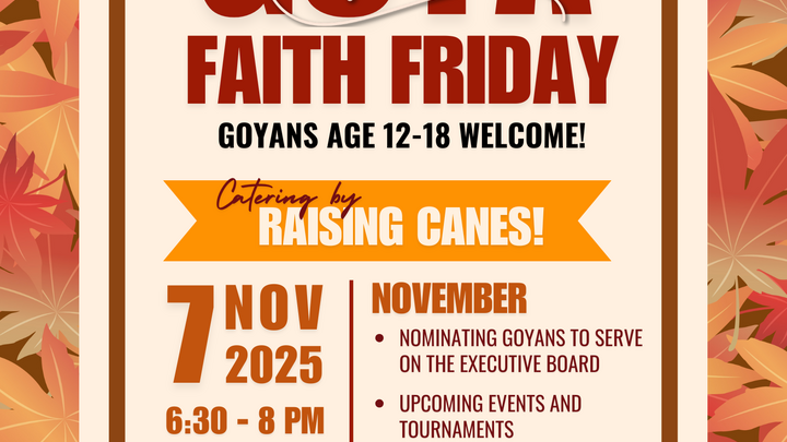 Faith Friday - Please RSVP by 6 Nov