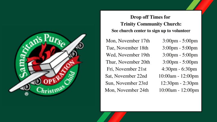 OCC Shoebox Drop Off Week