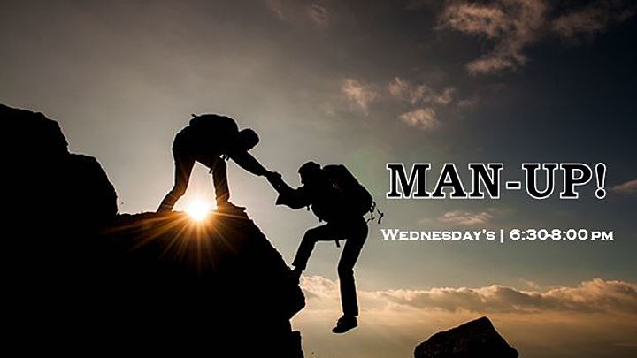 Logo for Man-up! (In-Person, Men, Wednesday Nights, 6:30-8:00pm)