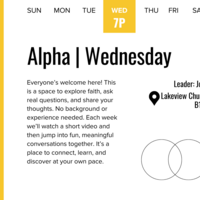 Logo for Alpha | Wednesday