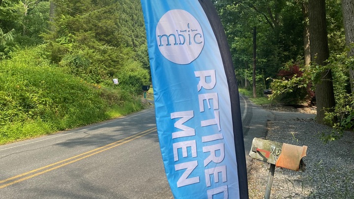 Logo for Retired Men's Breakfast meeting at Hopewell Forge..