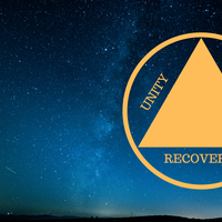 Logo for Alcoholics Anonymous recovery meeting.