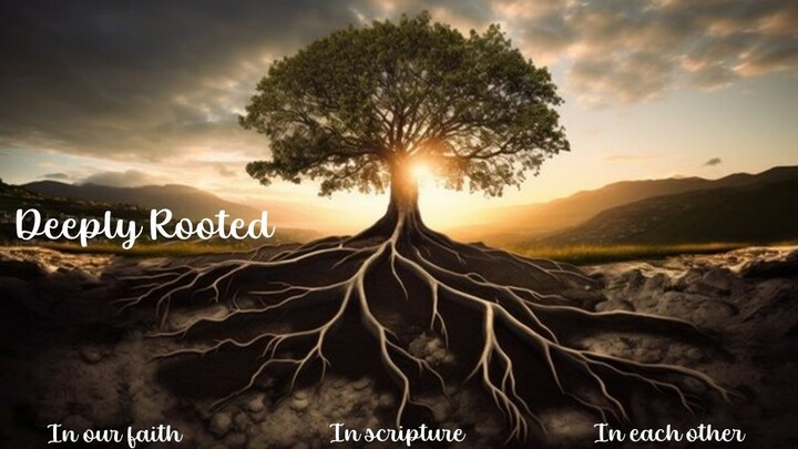 Logo for Deeply Rooted - in our faith, in scripture, and in each other