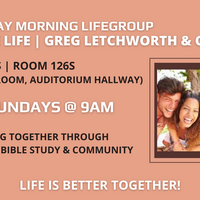 Logo for Adult LifeGroup | "Home Life" | Greg Letchworth & Chris Lee | Sundays 9am