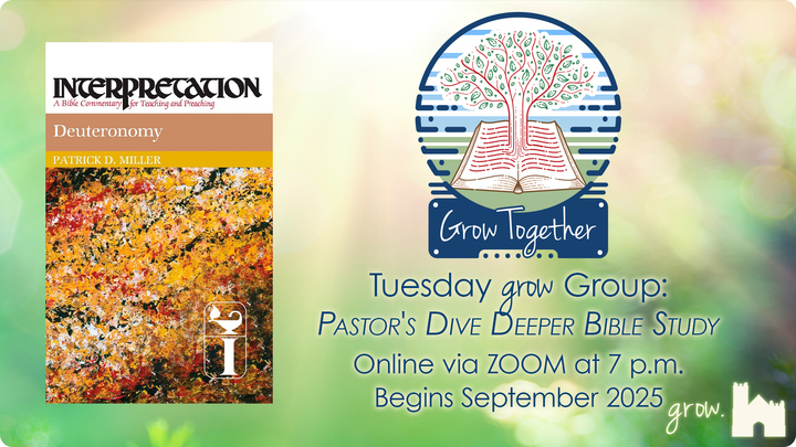 Logo for Tuesday GROW Group: Pastor's Dive Deeper Bible Study