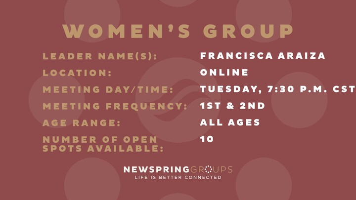 Logo for Women's On-Line Group - Francisca Araiza - Tues, 7:30pm