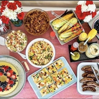 Logo for First Friday Family Feast - Potluck