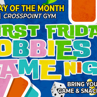 Logo for First Friday Hobbies & Game Night