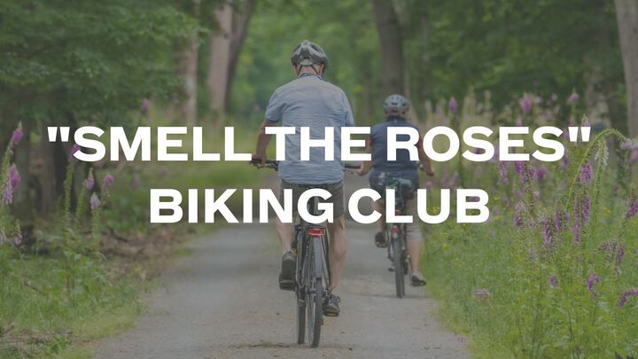 Logo for "Smell the Roses" Biking Club