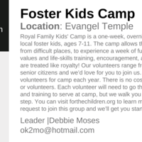 Logo for Foster Kids Camp