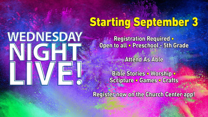 Logo for Wednesday Night Live! Leaders 25/26