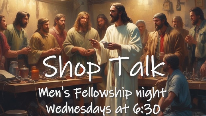 Logo for Shop Talk - Men's Fellowship Night