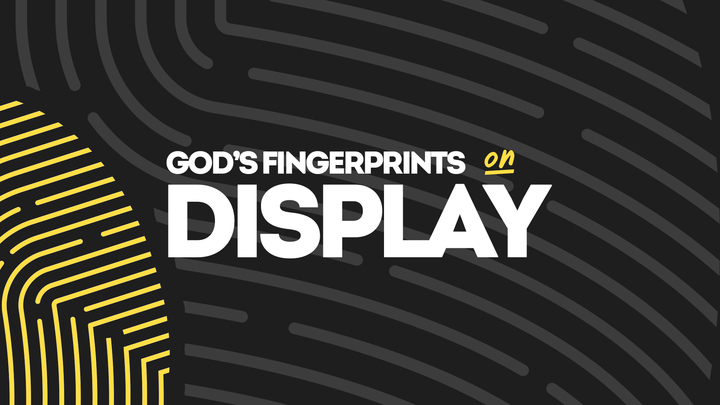 Logo for God's Fingerprints on Display