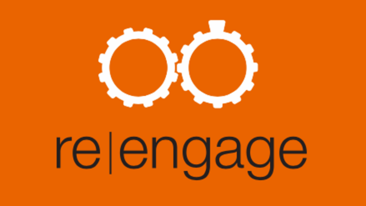 Logo for re|engage: 6:30-8:30 PM Jan 20-May 5, 2026