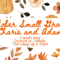 Logo for October Small Groups - Charis and Adam