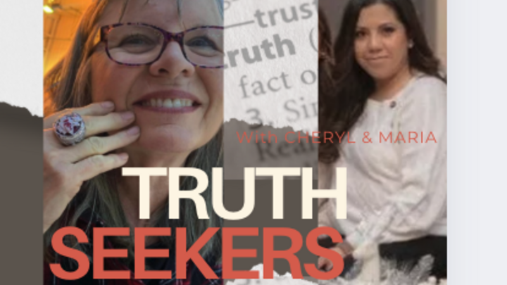 Logo for TRUTH SEEKERS with Cheryl and Maria