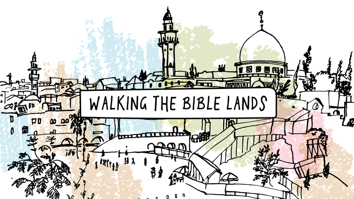 Logo for "Walking the Bible Lands" with Pastor Dave (2026)