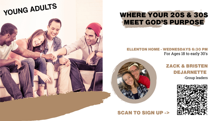 Logo for Young Adults: Led by Zachary & Bristen DeJarnette