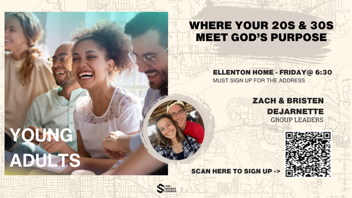 Logo for Young Adults: Led by Zachary & Bristen DeJarnette