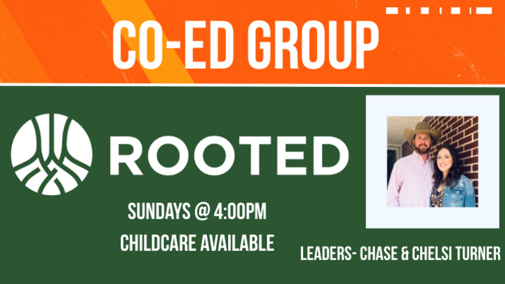 Logo for CO-ED Group - Sunday Nights - ROOTED (Leaders: Chase & Chelsi Turner)