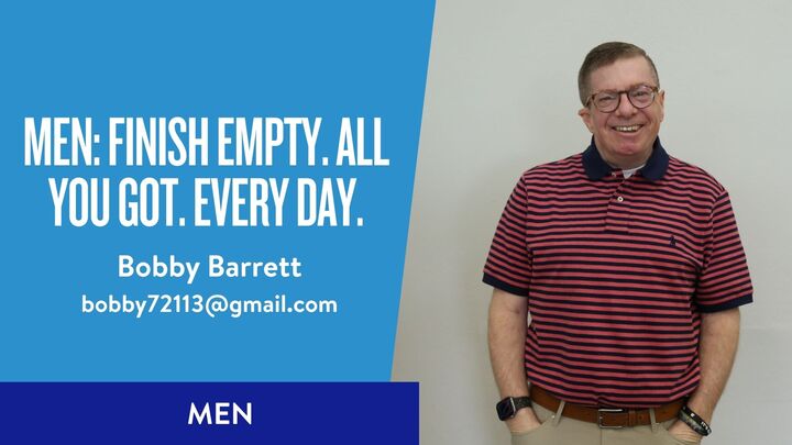 Logo for MEN: Finish Empty. All You Got. Every Day.