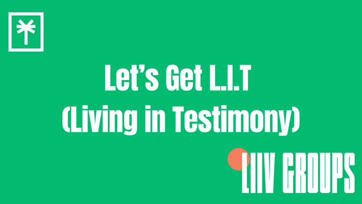 Logo for Let’s Get L.I.T (Living in Testimony) led by JaSia Lovelace & Shayla Hopson