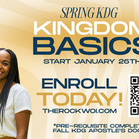 Logo for KDG Spring- Kingdom Basics (iROCK & Prime) - Monday - Elder Keron & Ariel Williams