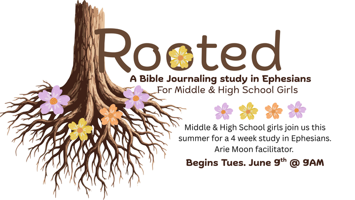 Logo for Rooted - A Bible Journaling Study in Ephesians (for middle and high school girls)
