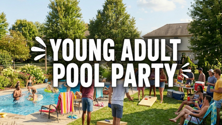 Logo for Young Adult Pool Party