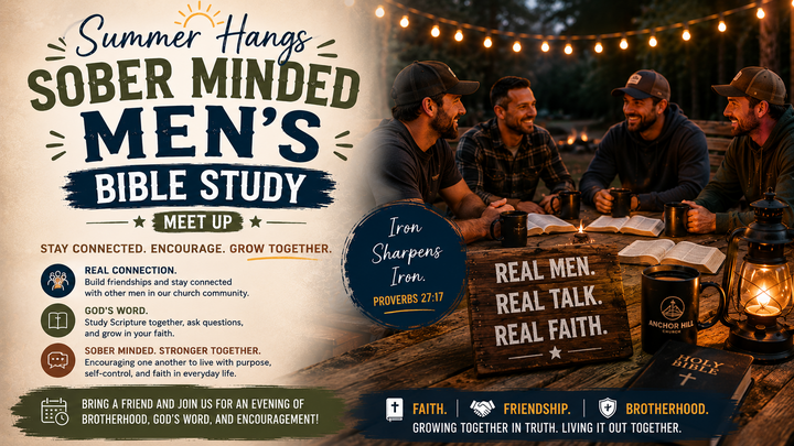 Logo for Summer Hangs -Sober Minded Men's Bible Study Meet Up