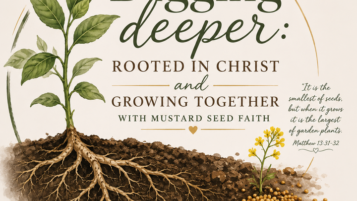 Logo for Digging Deeper: Rooted in Christ, Growing Together
