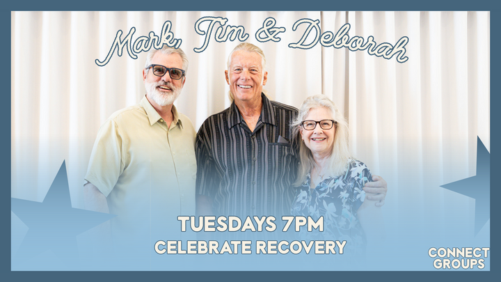 Logo for Mark, Deborah and Tim | Celebrate Recovery | Everyone Welcome | Desert Christian Fellowship