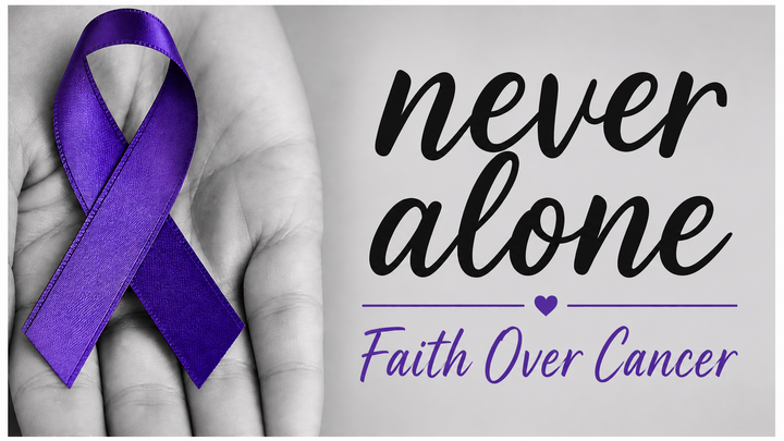Logo for Never Alone - Faith Over Cancer (Online)